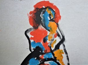 Anton Heyboer - Moeder en kind De oermoeder Mooie krachtige sierlijke kleurrijke schildering kopen? Bied vanaf 280!