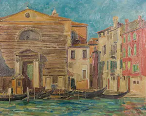 Dirk Filarski - Olieverf op doek, Venetië - Ingelijst kopen? Bied vanaf 1500!