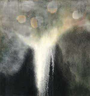 Kees de Vries - Kees de Vries - Olieverf en pigment op doek, Zonder titel (Zeer groot) verkocht voor € 500!