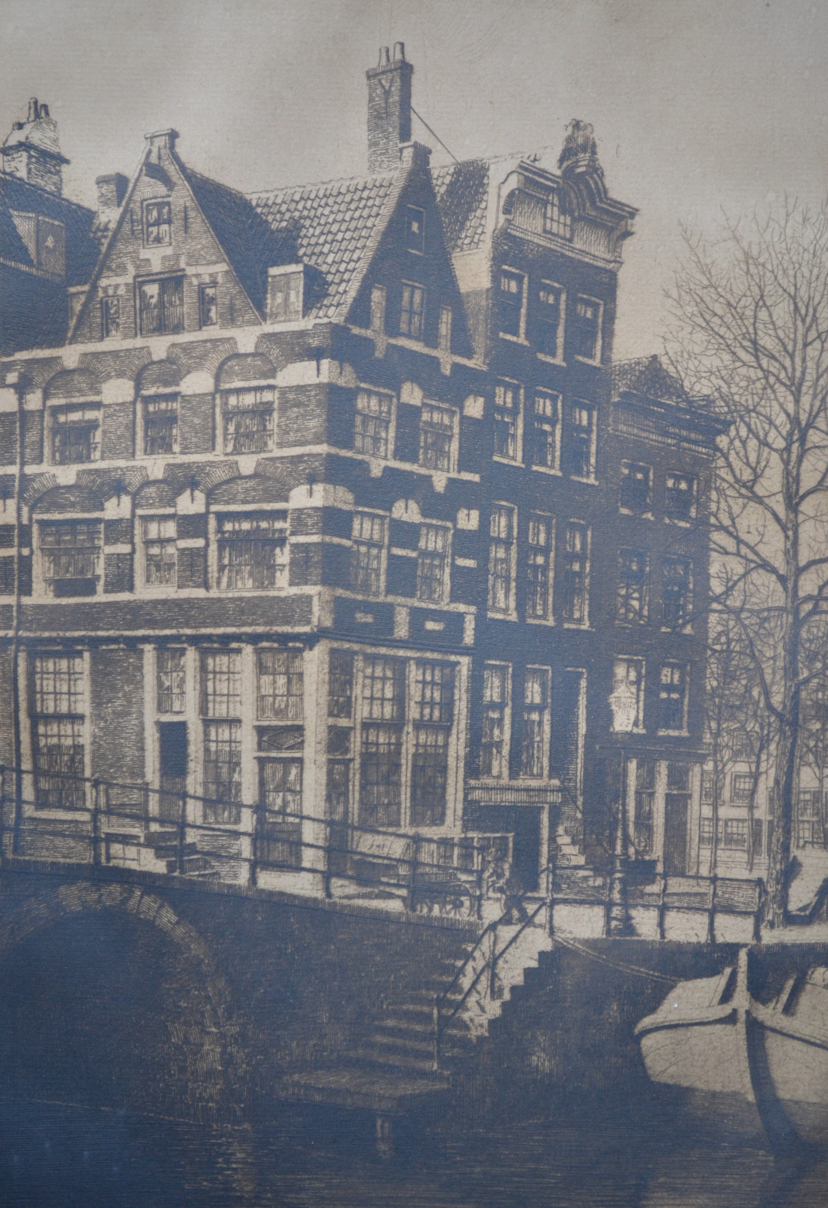 Dirk Harting - Ets - Prinsengracht Amsterdam - Handgesigneerd kopen? Bied vanaf 1!