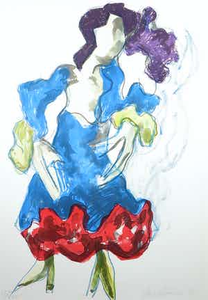 Jan Sierhuis - Litho, Flamenco - Ingelijst verkocht voor € 60!