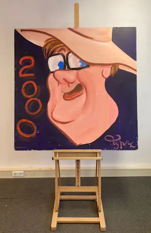 Raymond Koot - TYPEX : Acrylverf op board , Hansje Joustra (o.a. Oog & Blik) - 2000 kopen? Bied vanaf 250!