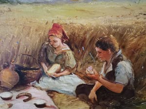 Niet of onleesbaar gesigneerd - Picknick in een korenveld kopen? Bied vanaf 1!