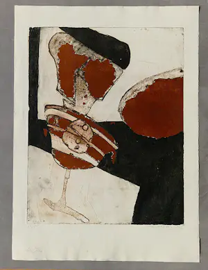 Cees Kortlang - Grote handgekleurde reliëf Ets/aquatint - potloodges. - zeer kleine oplage (15) kopen? Bied vanaf 59!