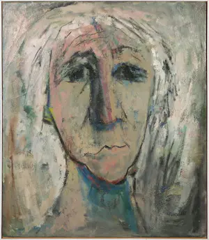 Aart Roos - Olieverf op doek, Portret van mijn moeder- Ingelijst kopen? Bied vanaf 1!