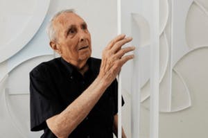 Gottfried Honegger - Geometrisch abstracte compositie, zeefdruk kopen? Bied vanaf 30!