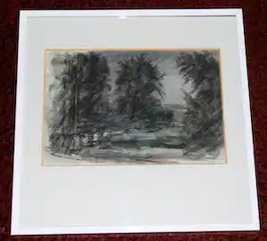 Andre van der Vossen - Bos en duin - krijttekening met het atelierstempel verkauft für € 40!
