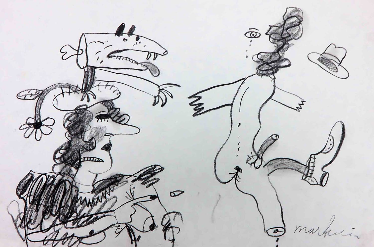 Anton Martineau - Potloodtekening, Zonder titel verkocht voor € 50!