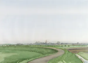 Ad Kroese - Aquarel, Gezicht op Buren kopen? Bied vanaf 1!