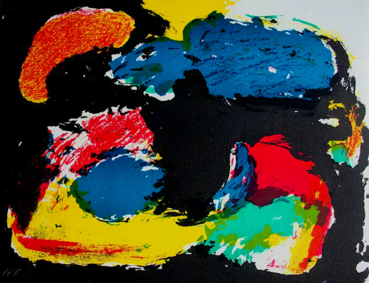 Eugène Brands - Litho: Abstracte compositie - 1968 (nieuwstaat!) kopen? Bied vanaf 225!