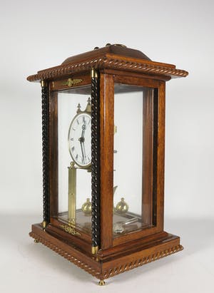 Niet of onleesbaar gesigneerd - Klok, Pendule in houten kast met glazen ruitjes kopen? Bied vanaf 1!