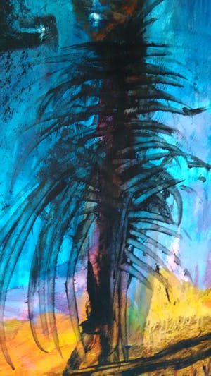 Serge Vandercam - groot schilderij gemaroufleerd op papier, gesigneerd CoBra kunstenaar kopen? Bied vanaf 690!