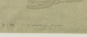 Marjolein Menke - Lino en collage op Japans papier, Zonder titel kopen? Bied vanaf 35!