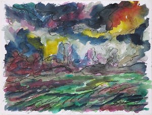 Jan de Beus - Aquarel, Het Hofland - Ingelijst kopen? Bied vanaf 100!