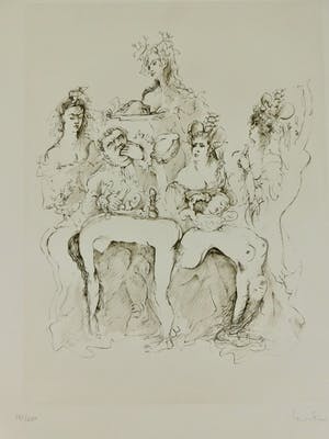 Leonor Fini - Croquis: Diner kopen? Bied vanaf 25!