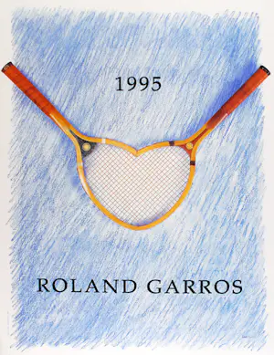 Donald Lipski - Kleurenoffset-litho. Affiche: ROLAND GARROS 1995 (zeldzaam) kopen? Bied vanaf 45!
