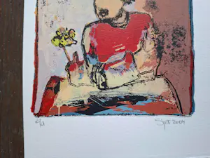 Sjer Jacobs - vrouw met bloem kopen? Bied vanaf 35!