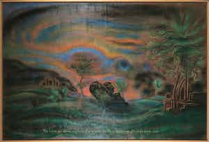 Michel Denée - Acryl op paneel, A la lisière (...) - Ingelijst (Groot) verkocht voor € 1!