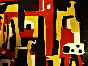 Gust Romijn - Liga nieuwe Beelden - 1956 - Hout/Linosnede - "Spaans dorp" potloodgesigneerd kopen? Bied vanaf 57!