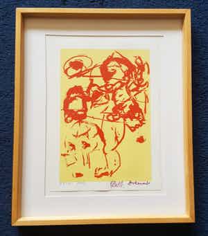 Christian Dotremont - Zeefdruk. Kleine oplage Gezamenlijk werk met Mogens Balle Stempelgesigneerd verkocht voor € 1!