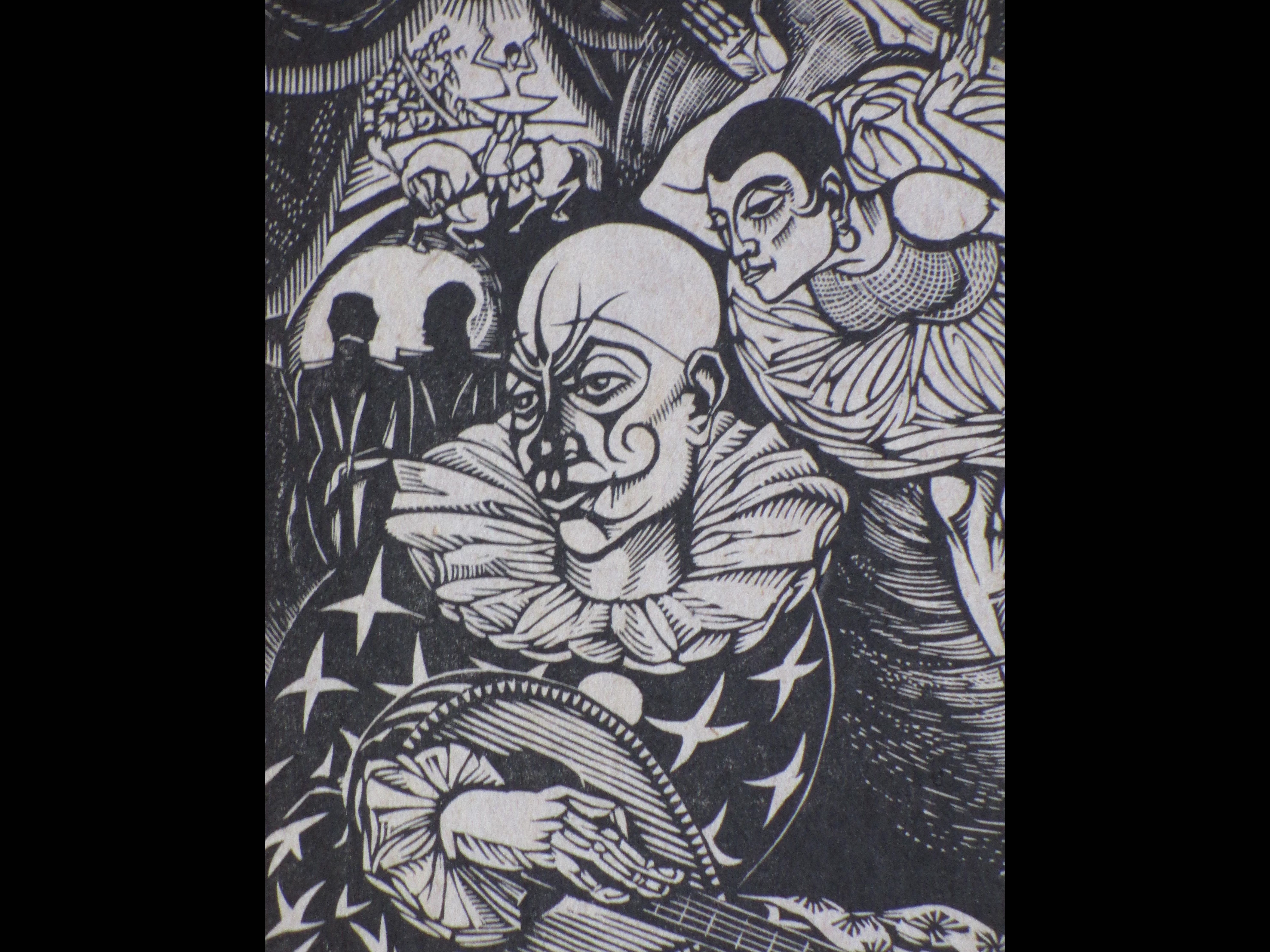 Fokko Mees - De verliefde Clown - Houtsnede kopen? Bied vanaf 50!