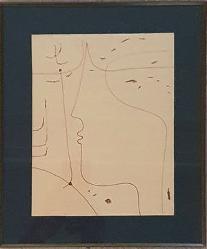 Theo van der Nahmer - Abstract hoofd | Tekening kopen? Bied vanaf 55!