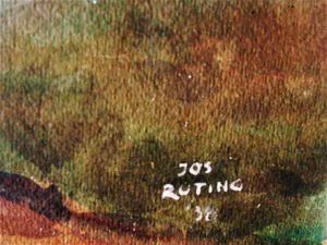 Jos Ruting - Mooie, in 1938 geschilderde Gouache "Magnolia in vensterbank" gesigneerd kopen? Bied vanaf 34!