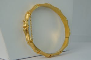 2527 - Elegante 18 karaats gouden "Bamboe" unisex armband - hollands keur kopen? Bied vanaf 370!