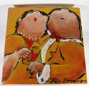 Theo Broeren - Acryl op kunststof, Tafel 6 kopen? Bied vanaf 1!