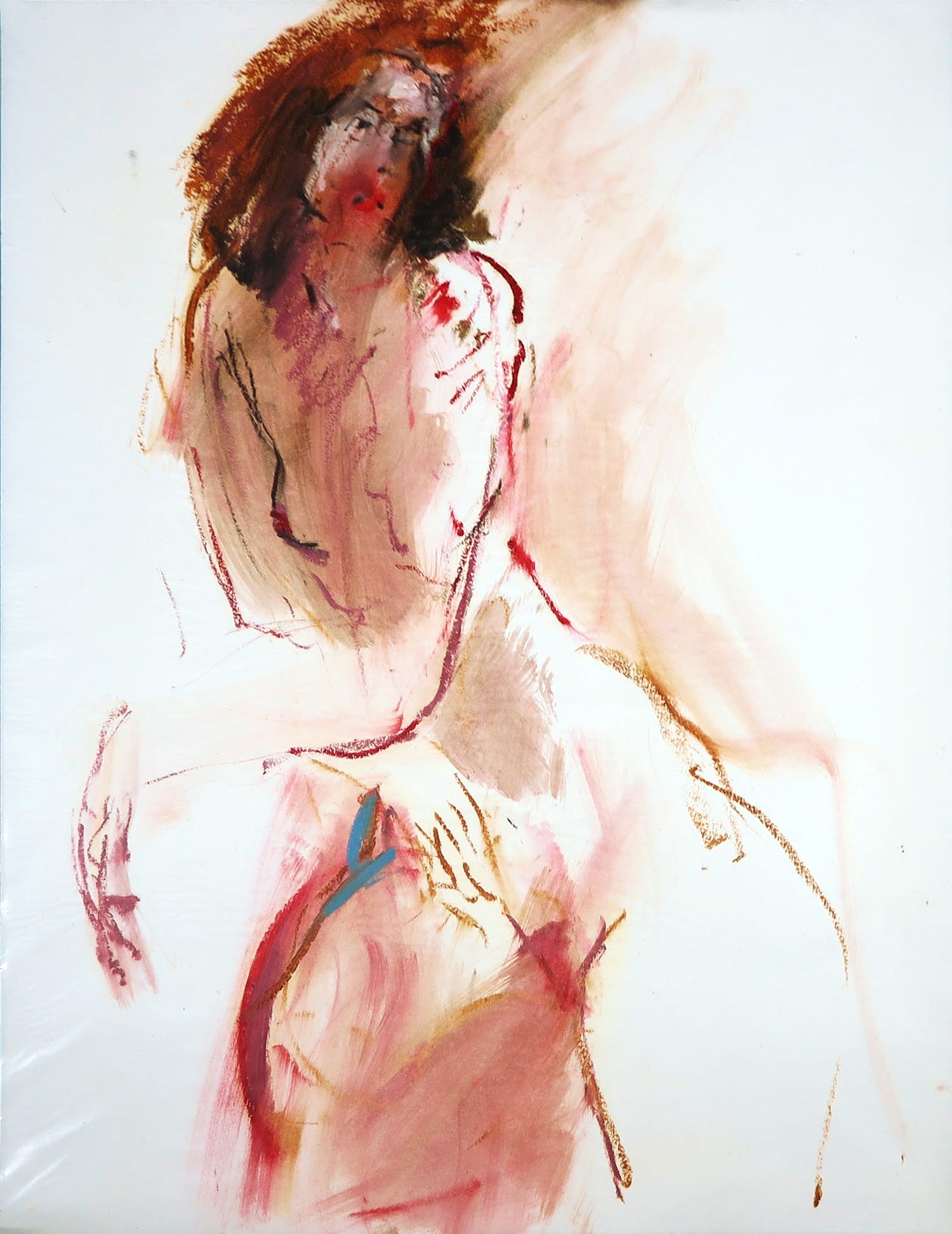 Franscz Witte - Gemengde techniek op papier, Leunend vrouwelijk naakt kopen? Bied vanaf 1!