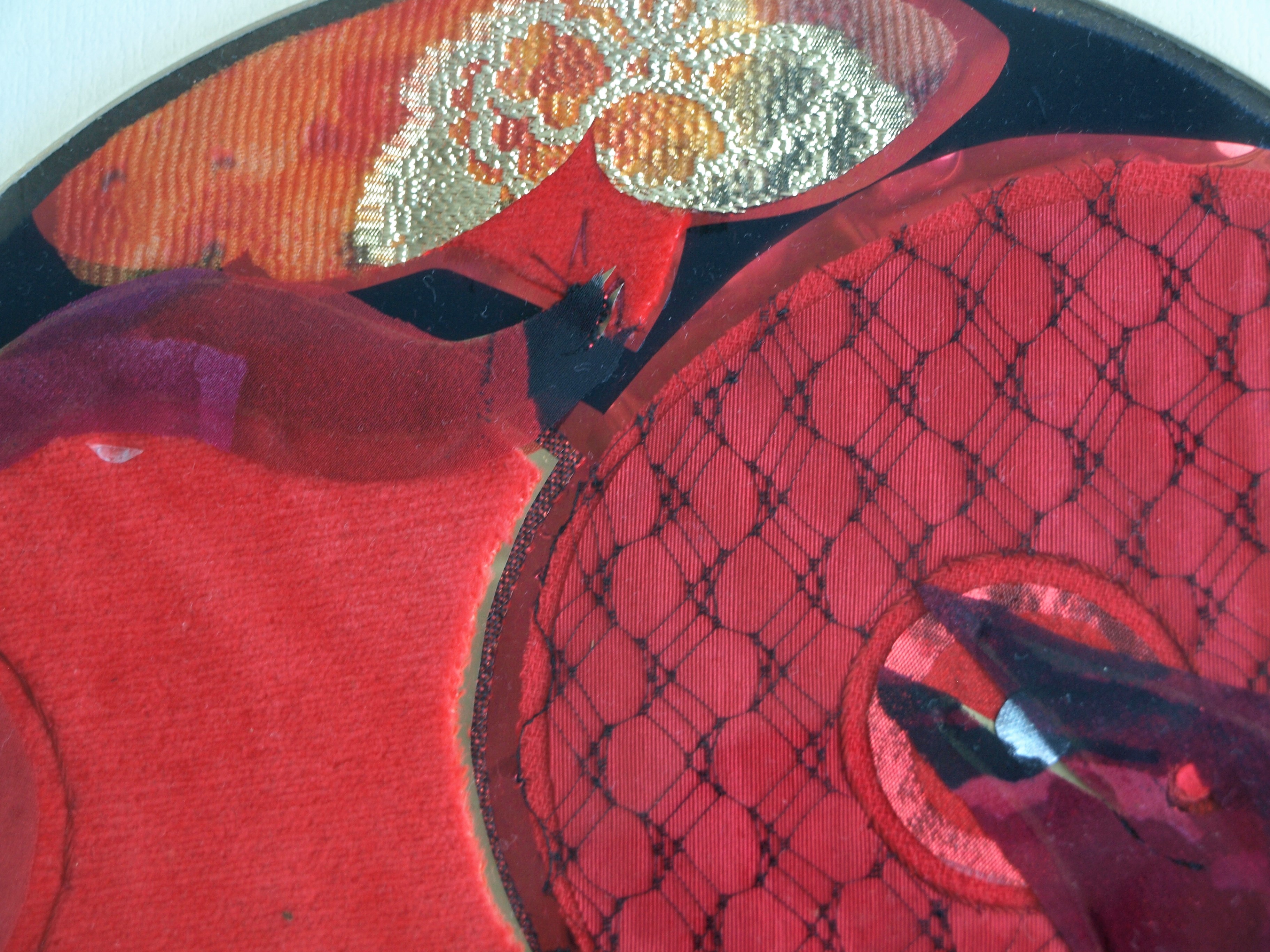 Ria Fortuijn - Kussende vis – Textiel – gesigneerd & ingelijst  kopen? Bied vanaf 15!