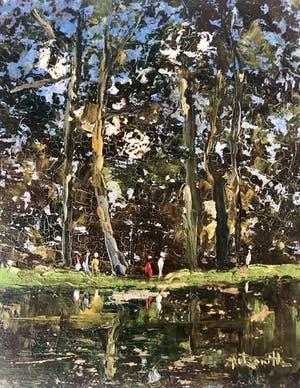 Niet of onleesbaar gesigneerd - Bosgezicht kopen? Bied vanaf 1!