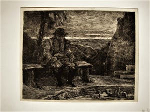 Anton L. Koster - Mooie 1e staat droge naald Ets "Eendjes voeren" potlood gesigneerd kopen? Bied vanaf 10!