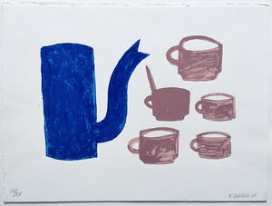 Klaas Gubbels - zeefdruk ‘Blauwe kan met kopjes’ - 2005 - oplage XX. kopen? Bied vanaf 275!