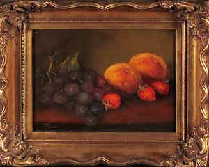Roelof Wildeboer - Olieverf op paneel, Stilleven met fruit - Ingelijst verkocht voor € 35!