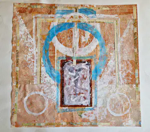 Marijke Stultiens - Limburgs (textiel) kunstenares - bijzondere jaren 90 papier- collage - gesignrd kaufen? Bieten Sie von 52!