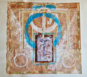 Marijke Stultiens - Limburgs (textiel) kunstenares - bijzondere jaren 90 papier- collage - gesignrd kaufen? Bieten Sie von 52!