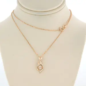 Acheter14k roodgouden collier met een hanger bezet met briljant geslepen diamant? Enchérissez de 145!