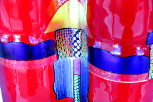 Bert Grotjohann - Glas, Kleurrijk abstract glazen object kopen? Bied vanaf 150!