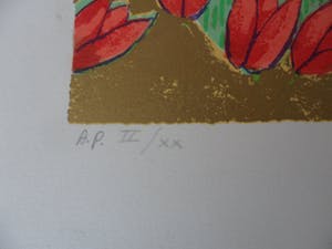 Ada Breedveld - Zeefdruk,Titel, "Vlieger". kopen? Bied vanaf 50!