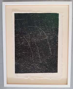 Klaas Gubbels - Tuit Koffiekan, nieuwe houten lijst met museum art glass Kleine oplage! verkocht voor € 350!