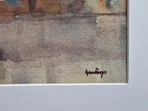 Buy Geert Geerligs - omstreeks 1950 impress. geschilderde aquarel "vissen aan een stadsgracht"? Bid from 61!