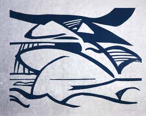 Paul Overhaus - Houtsnede op Japans papier, Zee no.7 verkocht voor € 1!