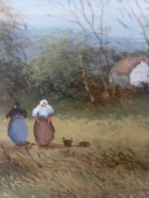 Olivier Denato - Geanimeerd landschap met boerenvrouwen kaufen? Bieten Sie von 180!