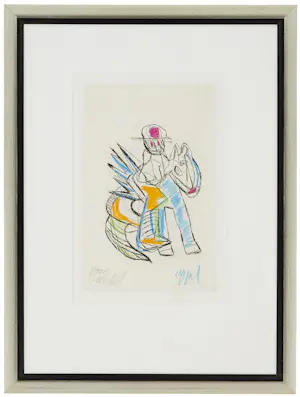 Karel Appel - Cavalier (met de hand ingekleurde ets) kopen? Bied vanaf 1775!