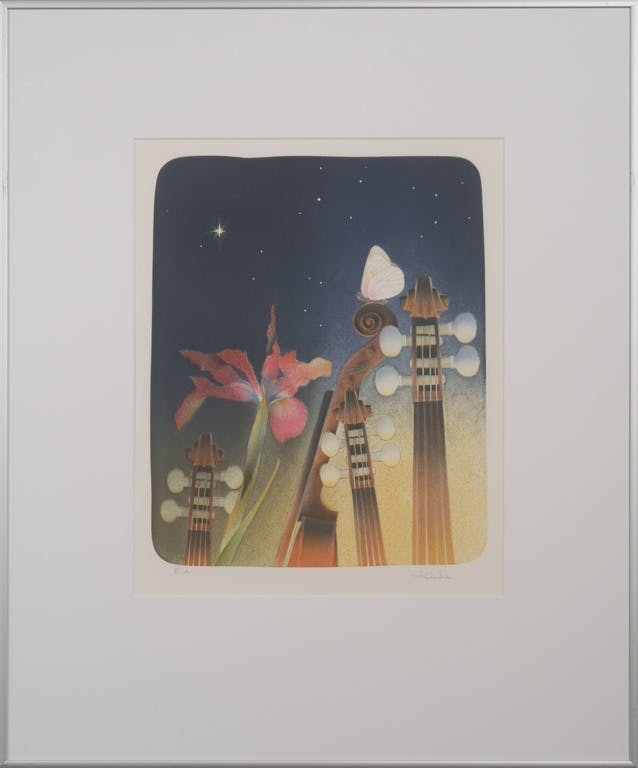 Ernst Hanke - Ernst Hanke: Litho, Kleine Nachtmusik - Ingelijst verkocht voor € 36!