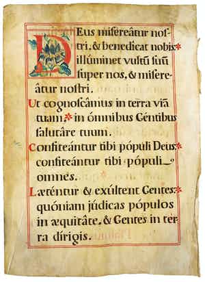 Deus misereatur, met de hand geschilderd op perkament verkocht voor € 60!