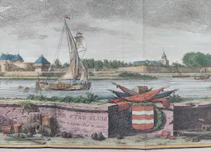 Caspar Jacobsz. Philips - Sluis Profielgezicht Oude Gravure Tirion 1740 kopen? Bied vanaf 40!