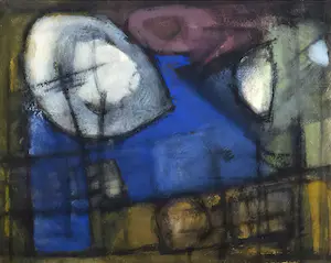 Willem Brinkman - Gouache, Blues - Ingelijst kopen? Bied vanaf 50!