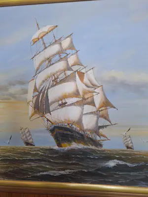 John Ambrose - Zeegezicht met zeilschepen en meeuwen kopen? Bied vanaf 100!